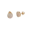 unisex round Cubic Zirconia Cluster diamond stud earrings in 14k gold