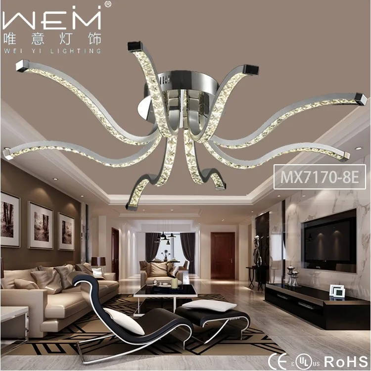 Newly Unique Design Octopus Shape Led Crystal Ceiling Light Weiyi