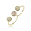 Free Sample 15403 xuping 2 finger rings, fashion micron gold plated jewelry
