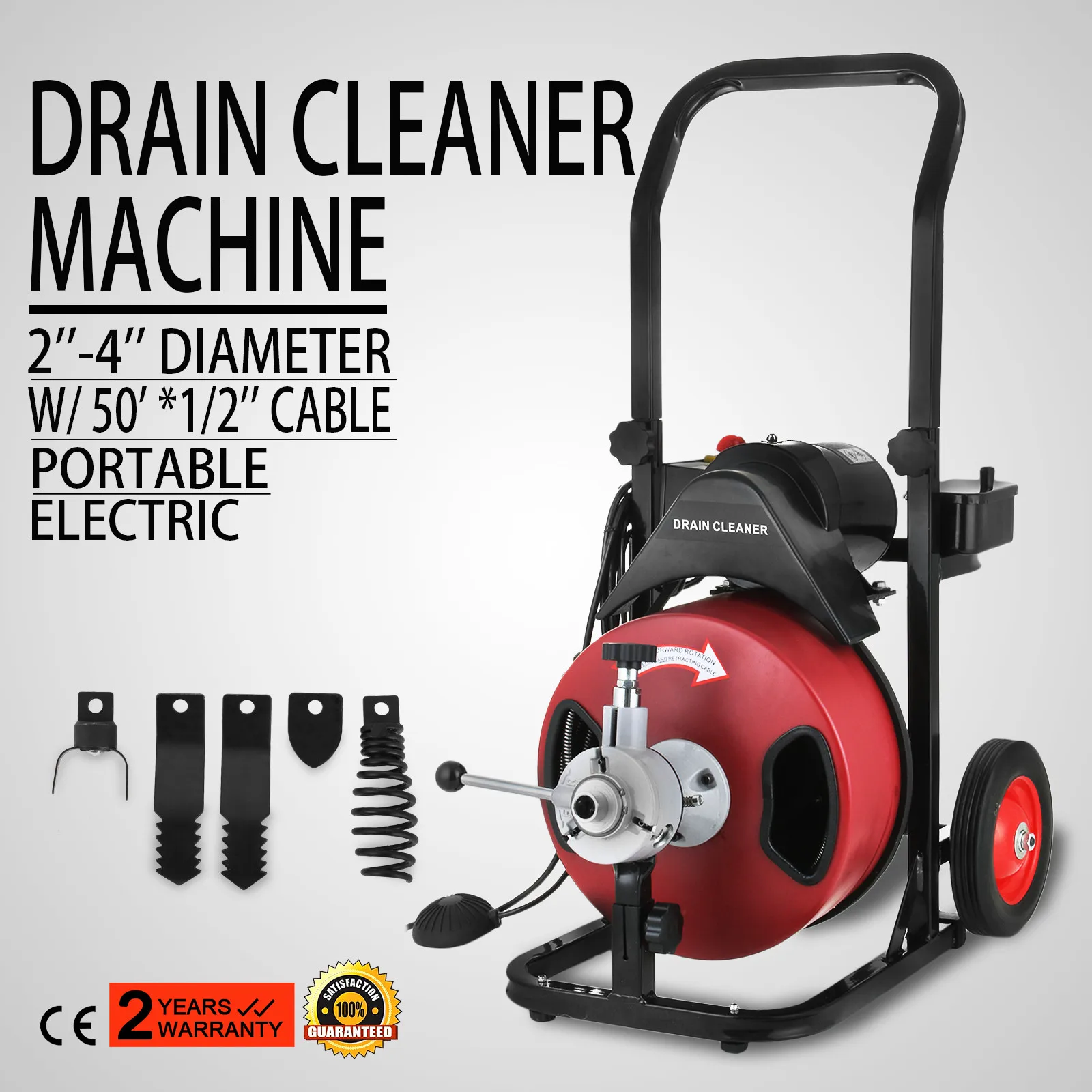 High Pressure Cleaning Machine 1200psi High Pressure Drain Cleaner High