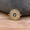 Vintage Jewelry Micro Pave CZ Stone Brass Bead Diced Abalone Shell & Eyes Connector Bracelet Charms DIY Handmade Accessory
