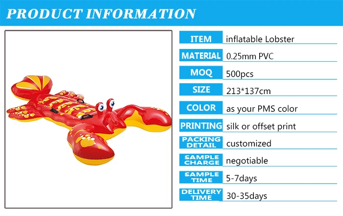 Kids Inflatable Ride On Lobster Ride On Pool Float Water Toys ...