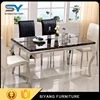 Import furniture from italy metal dining table base onyx dining table top CT003
