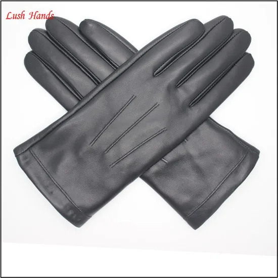 2016 lady's 100% genuine sheepskin gloves with three back stitches