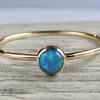 Hot Fashion jewelry Blue opal gemstone ring, birstone stacking ring gold LYR0238
