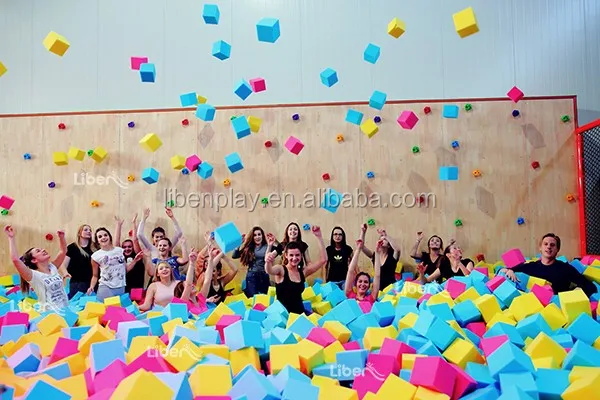 foam pit is like a diving pool full of soft foam blocks