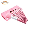 7Pcs Makeup Brush Set with Leather Bag Animal Horse Natural Hair