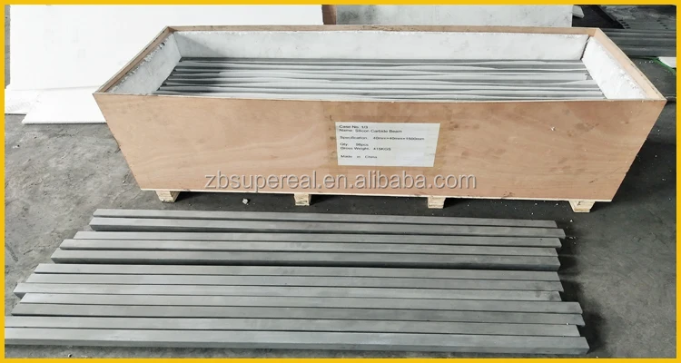 Reaction bonded silicon carbide beam as kiln furniture for sanitary ware