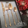 Rose Gold Cutlery Set For Banquets Modern Tableware With Slimming Forks Spoon Set For Wedding From The A Dream Wedding Store