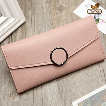 Long Flat Wallet With Coin Compartment 