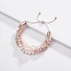 2019 new arrival women Ins cool pink multi adjustable glass bead bracelet