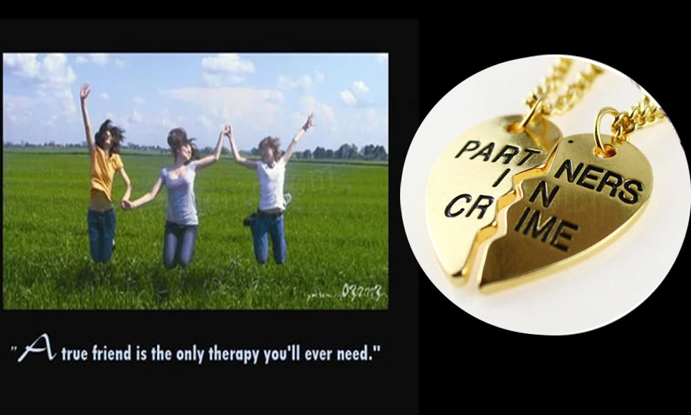 best friend heart necklace