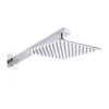 Bright Chrome 8 Inch Ultrathin Shower Head Brass 35cm Shower Arm Wall Mount Square Rainfall Shower Head 20cm With Holder Arm