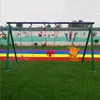 Low price garden outdoor plastic double swing and slide