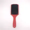 Gift Present Red large paddle makeup hair brush plastic hair brush with nylon mic bord bristle with soft touch handle