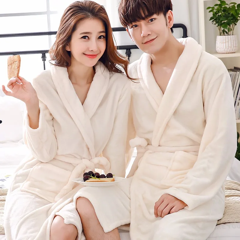 Wholesale Custom Thick Warm Coral Fleece Bathrobe Buy Coral Fleece