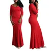 80927-MX21 red flare strapless long dress elegant evening