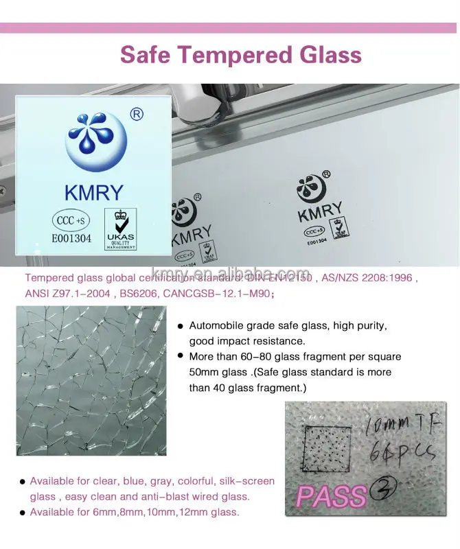 Double Sliding Panel Tempered Glass Shower Door(KD6004)