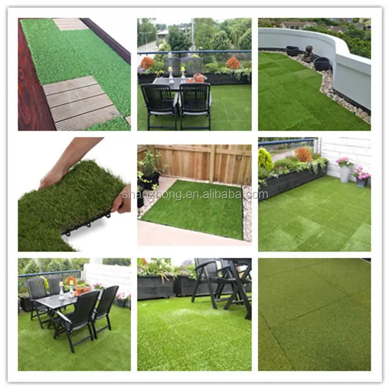 Long Useful Life Outdoor Interlock Tiles Artificial Grass And Sport ...
