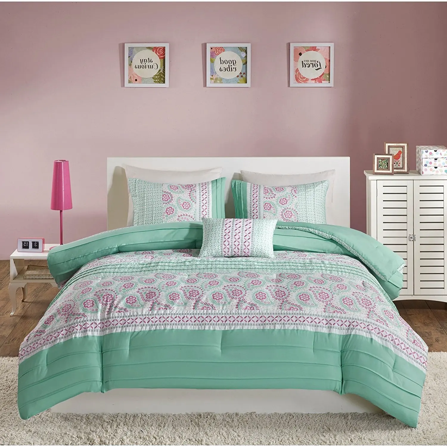 Sheets Pillowcases Hillcrest Girls 4 Piece Full Sheet Set Pink