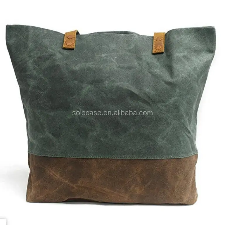 Water Repellent Waxed Canvas Tote Bag