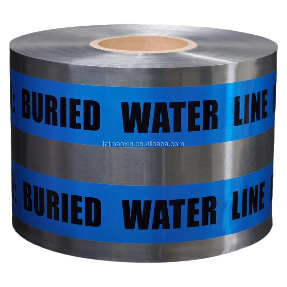 Caution Buried Water Line Below Detectable Underground Warning Marker
