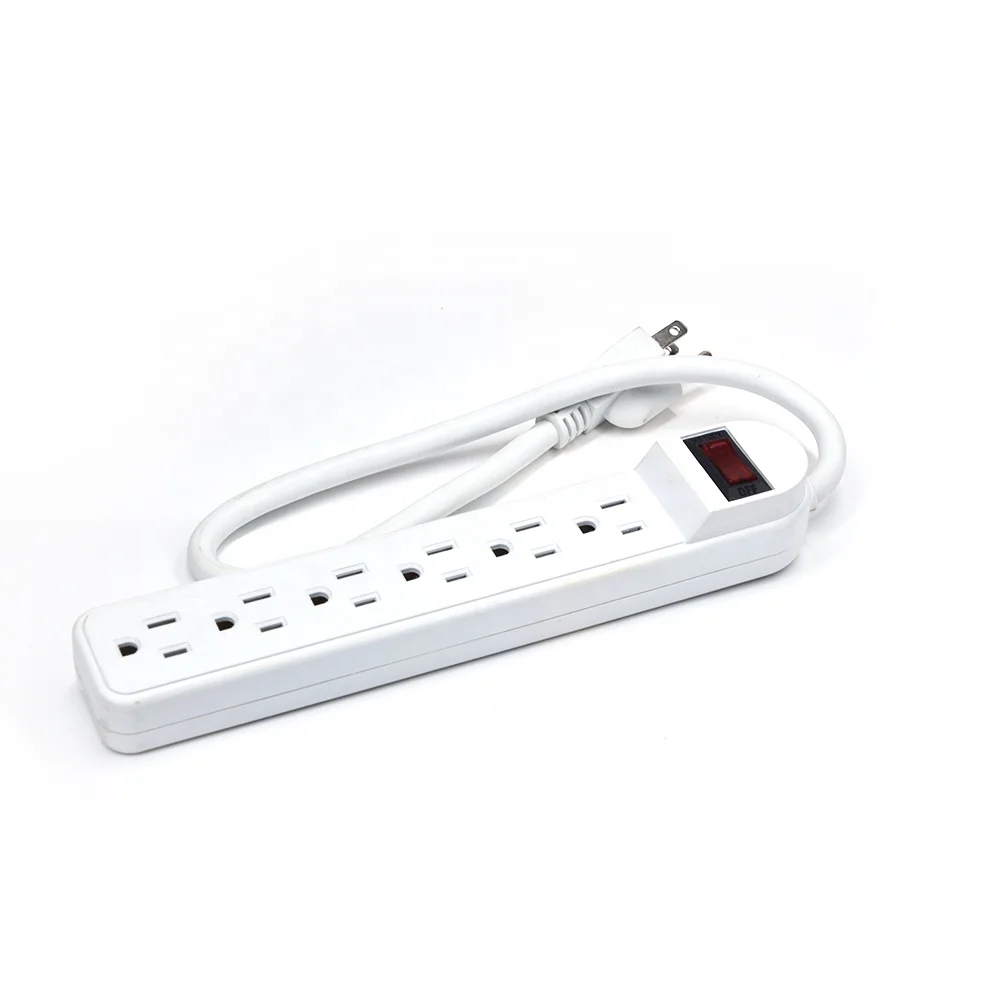 6outlet Surge Protector Power Strip 1pack,Overload Protection,2foot