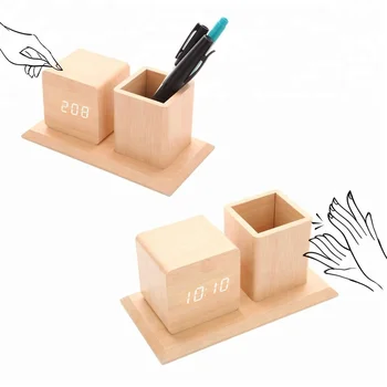 Personalized Pen Holder Table Alarm Clock With Date Buy Desk