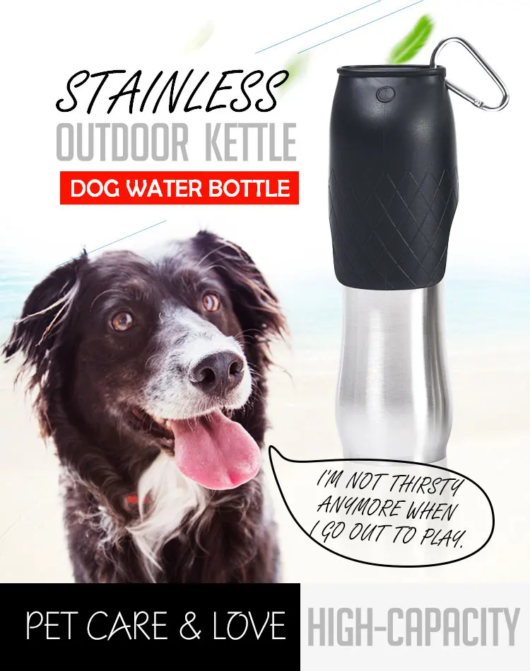 1 Moq Pet Stainless Steel Wholesale Portable Dog Travel Water Bottle