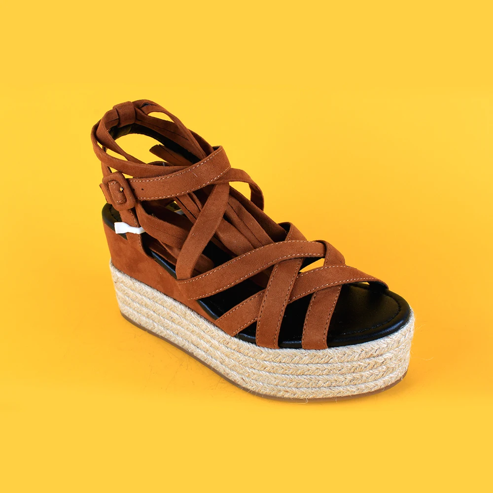 Woman Most Comfortable Espadrilles Wedge Heel Brown