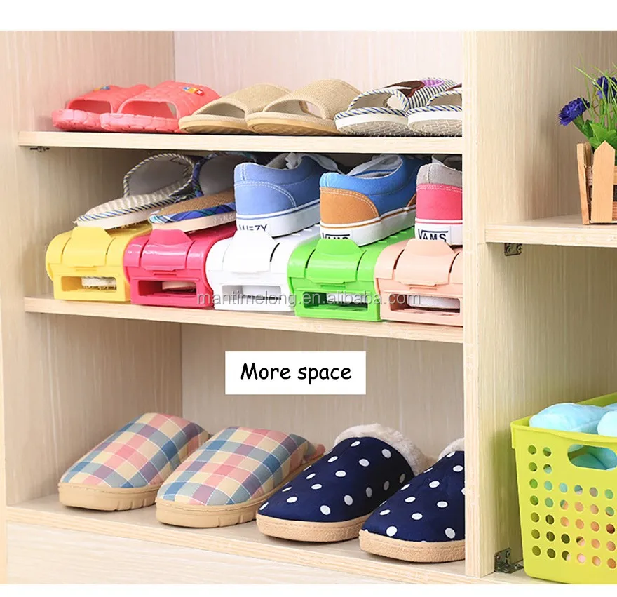 Joseph Joseph Shoe-In Lot de 6 organiseurs à chaussures compacts, fentes rabattables pour un accès facile, antidérapant, peut contenir 1 paire, idéal pour les étagères/armoires