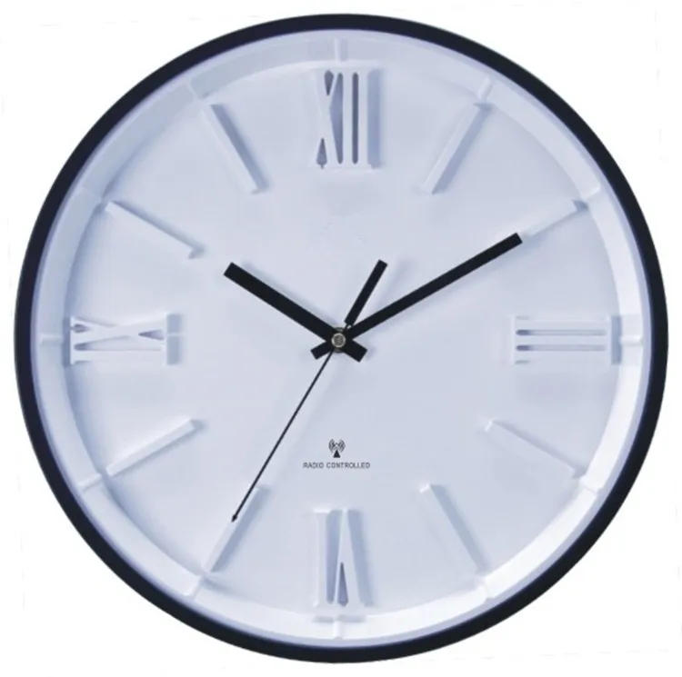 Plastic Radio Controlled Wall Mounted Clock Silent Luminous 3d Rc Wall