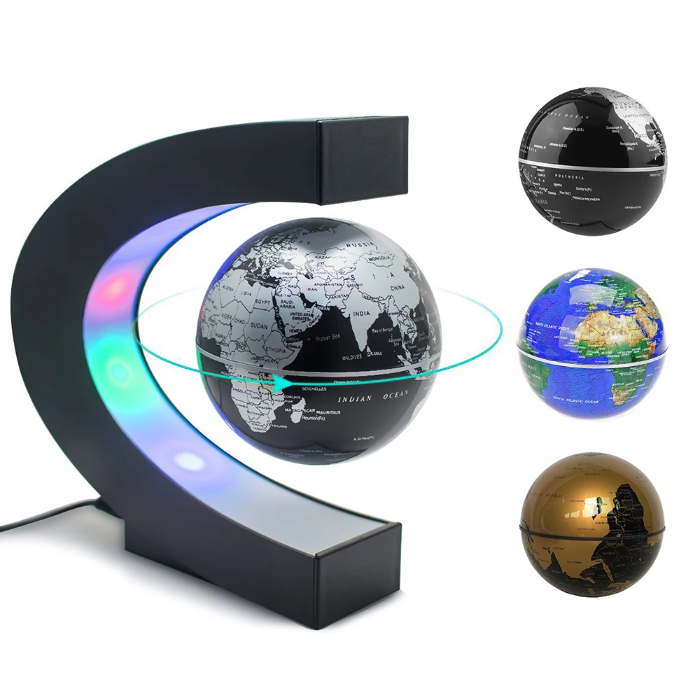 Mapa do Mundo de Alta Tecnologia de Cabeceira Candeeiro de Mesa para o Presente dos Miúdos Donwei Levitação Magnética Globo Antigravidade Led Night Luz Decoração Interior 6 Cheap Luzes noturnas