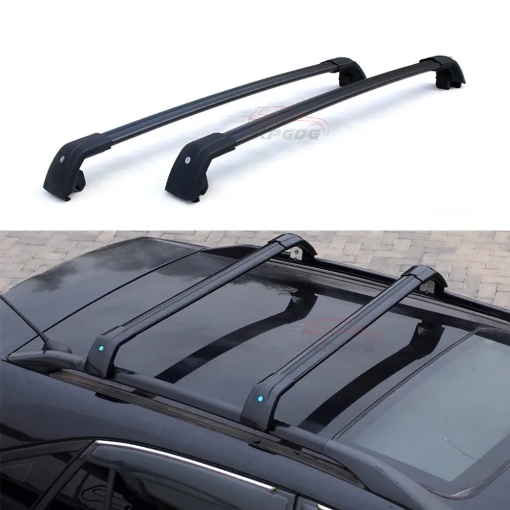 Black Fit for Hyundai Santa Fe 2010-2012 Lockable Roof Rack Crossbars Luggage Racks Carrier