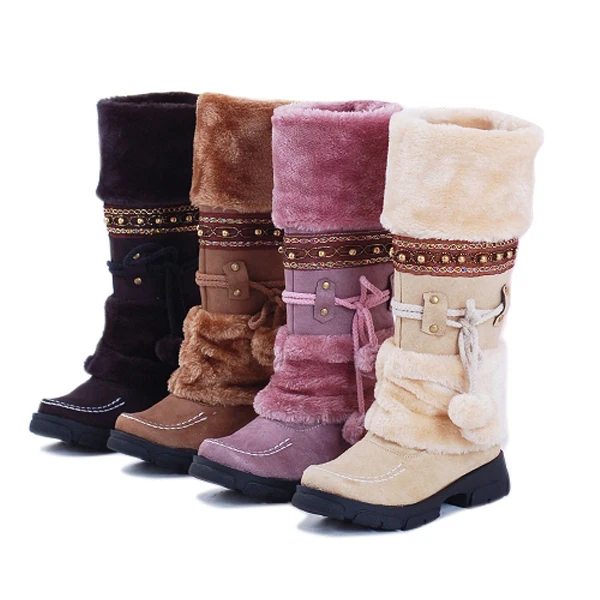 fur lined boots knee high