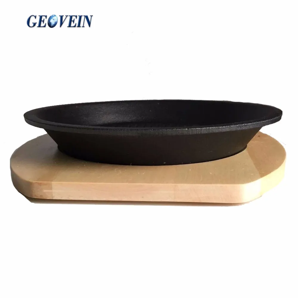 Round Sizzler Plate Nonstick Skillet Sizzling Cast Iron Sizzling Plate