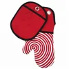 Red color grabber Custom silicone printed kitchen use gloves beautiful 2pcs kitchen oven mitt pot holder set