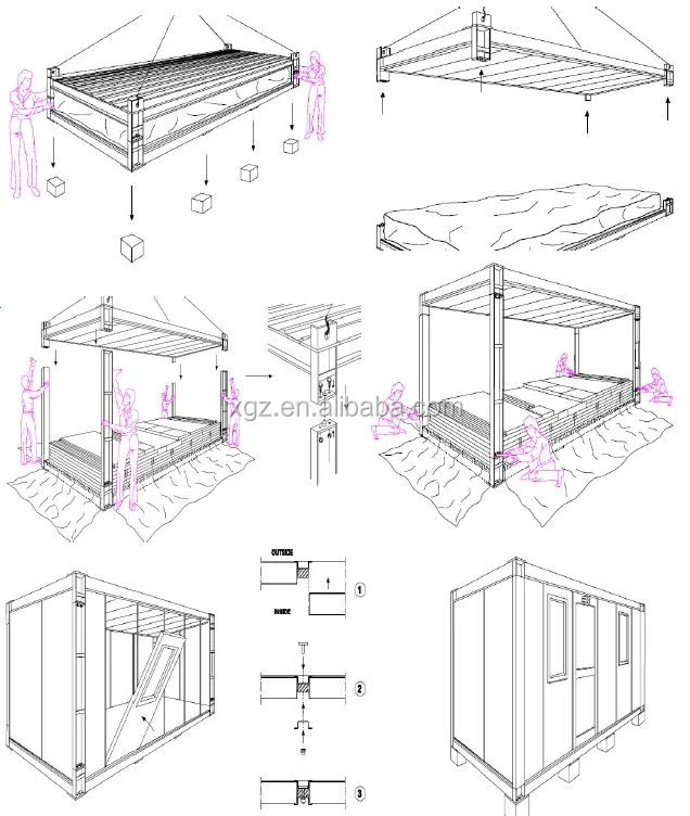 sandwich panel steel frame modular homes for living