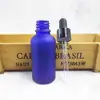1oz matte blue cosmetic pipette dropper small 30ml frosted glass bottle with rubber cap