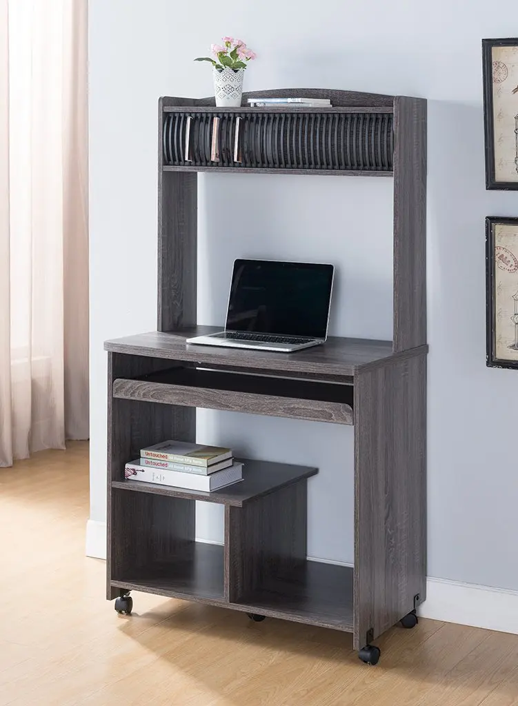 Smart Home Liam Desktop Tower Computer Desk (Small, Grey)