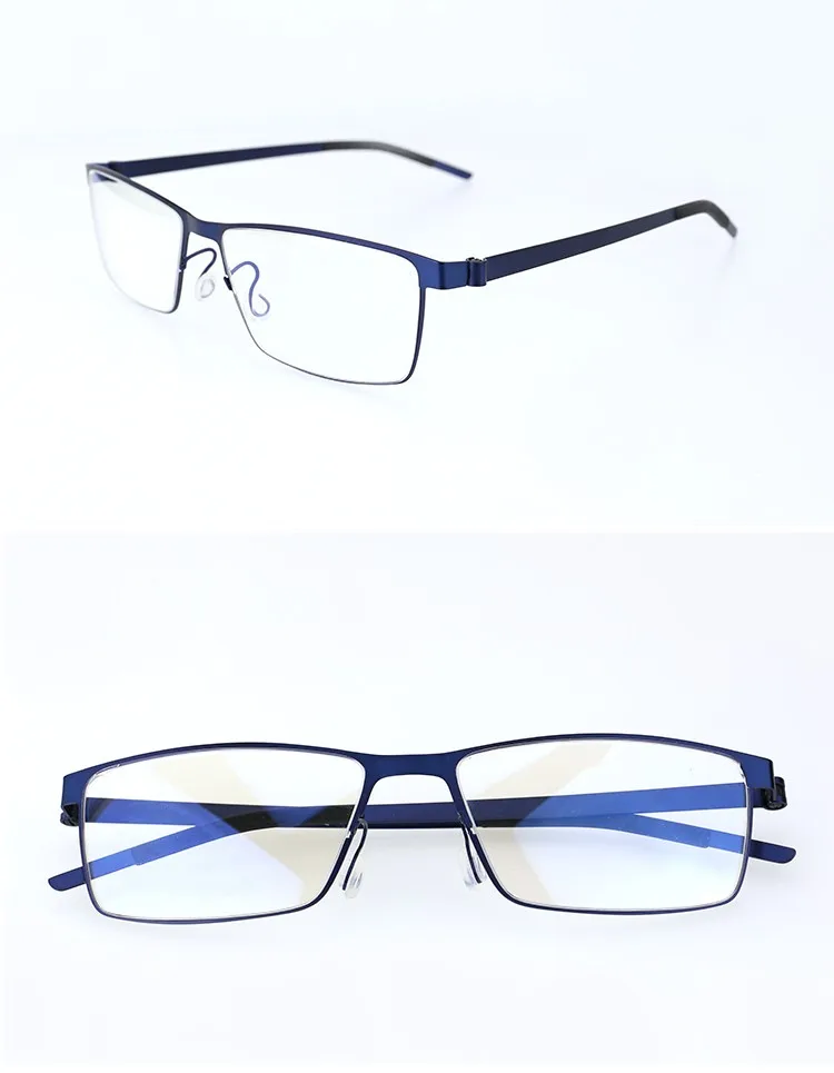 Germany Ic Quality Stainless Steel Metal Frame Glasses Men Square 