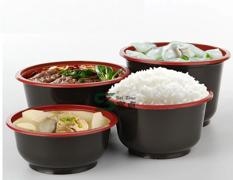 redblack takeaway plastic bowl