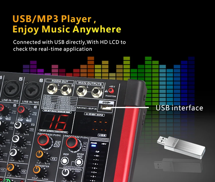 Consola digital mezcladora de audio profesional con 16DSP