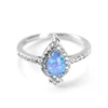 Beautiful Latest Finger Ring Designs 925 Sterling Silver Blue Opal Ring for Women