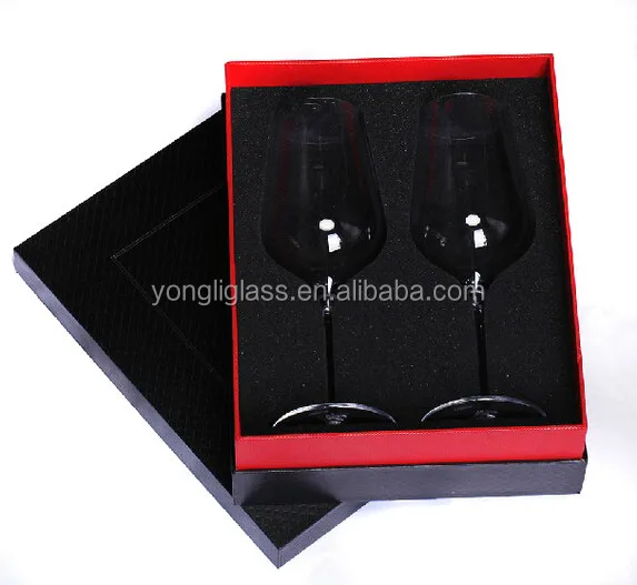 Hot selling special promotion gift , crystal red wine glass gift set,wine glass box gift set