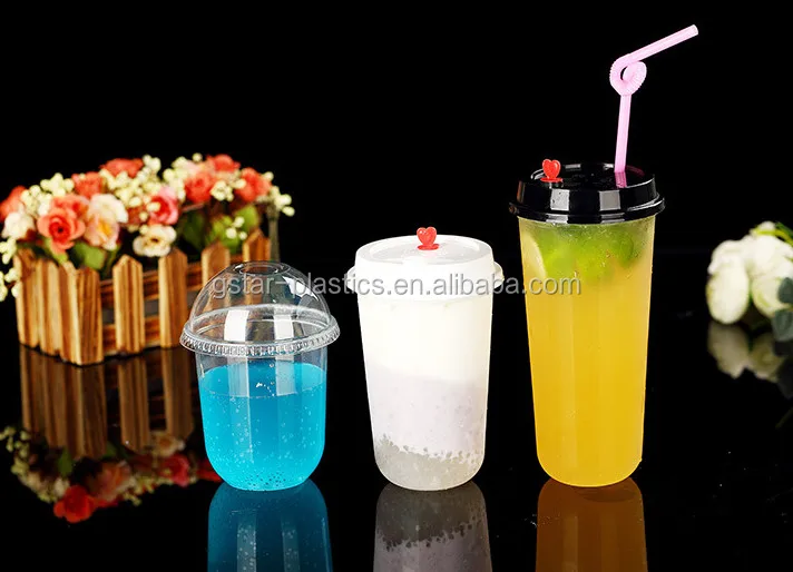 U Shape Disposable Plastic Pp Pet Bubble Tea Cup 12oz 16oz 22oz Boba