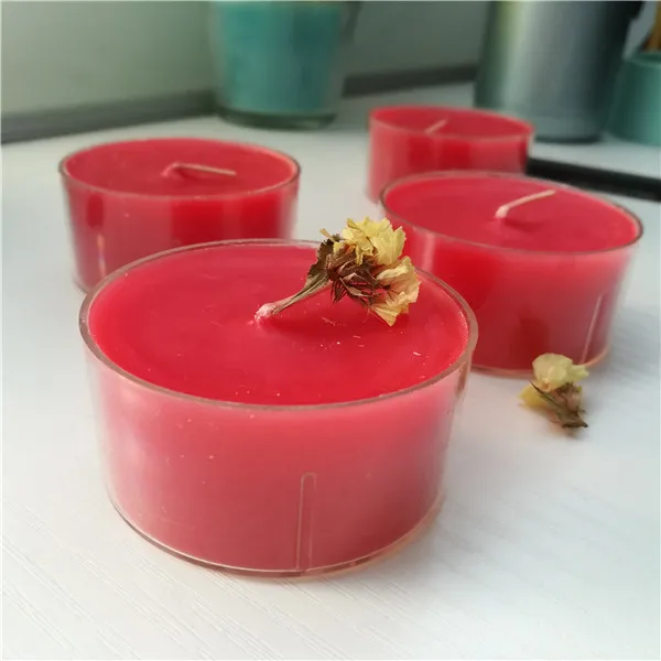 Scented decorative red flower scent gift china factory tealight candles