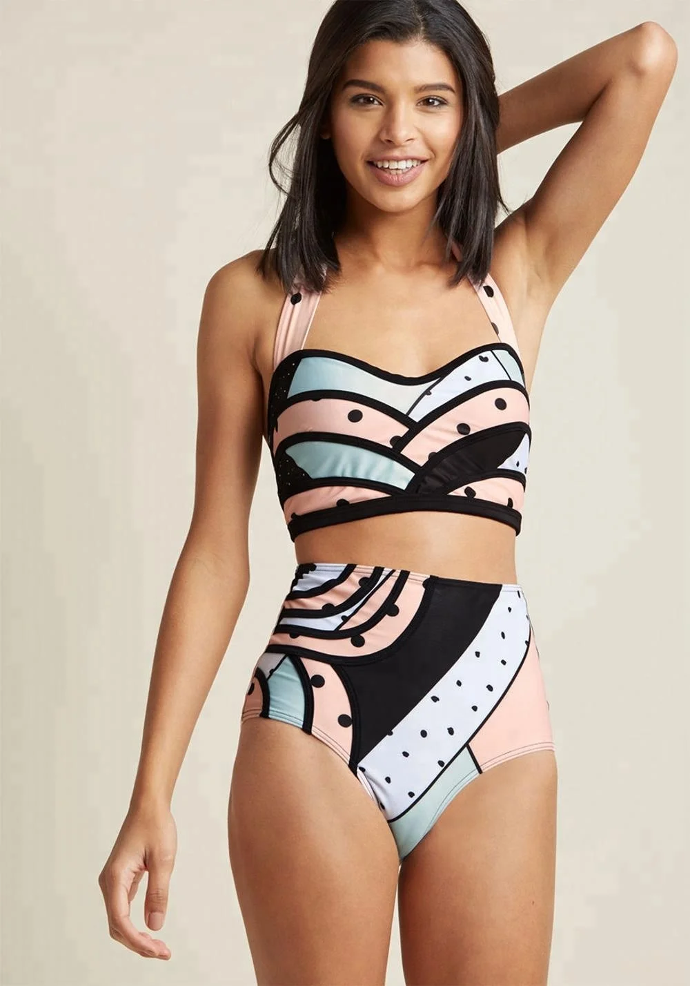 cute high waisted swimsuit