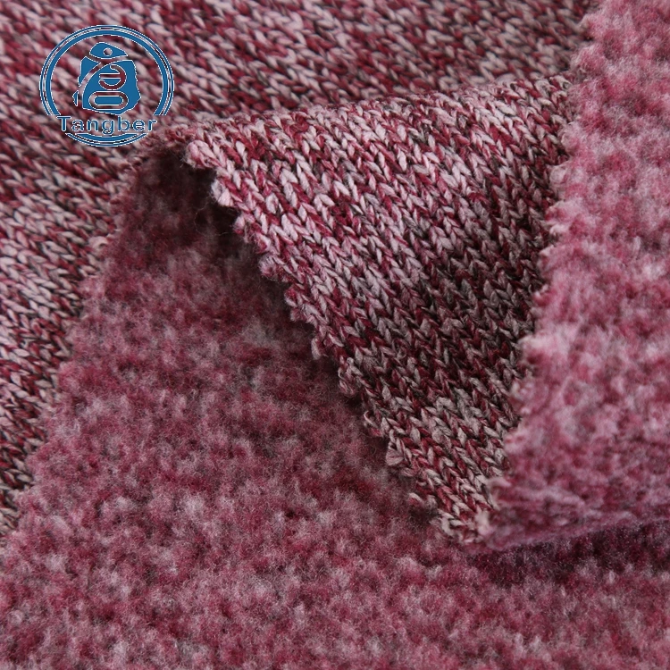 Hot Sale Cationic Dye Hacci Knitted Poly Brushed Back Fleece Fabric
