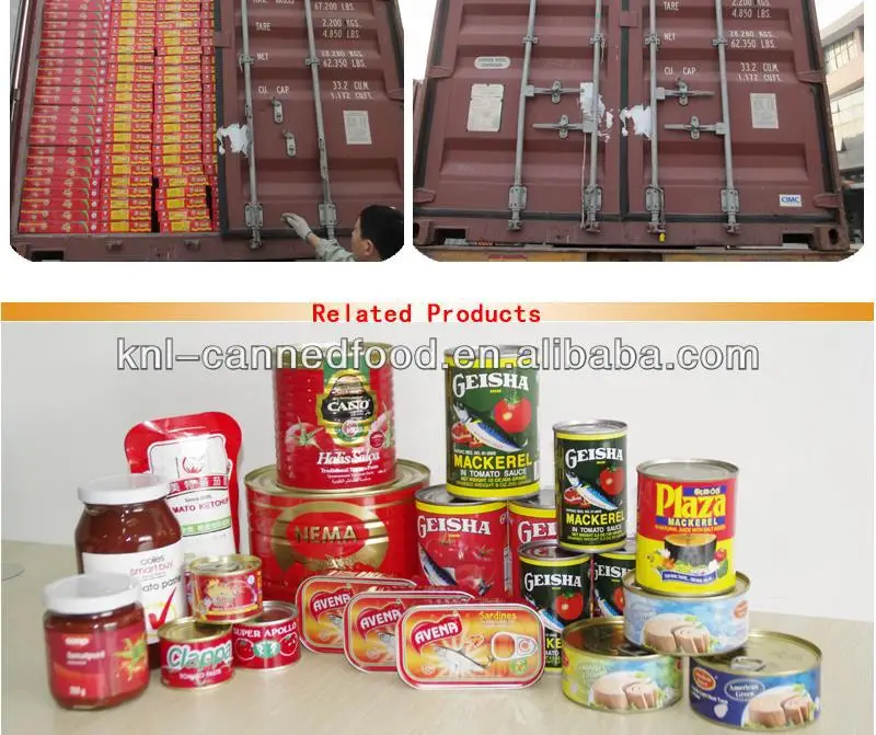 Tin tomato paste in can tomato paste production line 210gx48tins